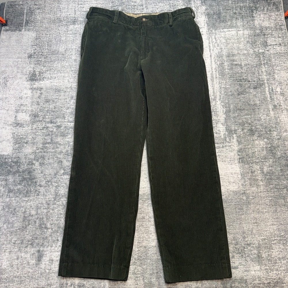 Bills Khakis Corduroy Pants Mens 37 Forest Green Wide Wale Trouser Classic Fit